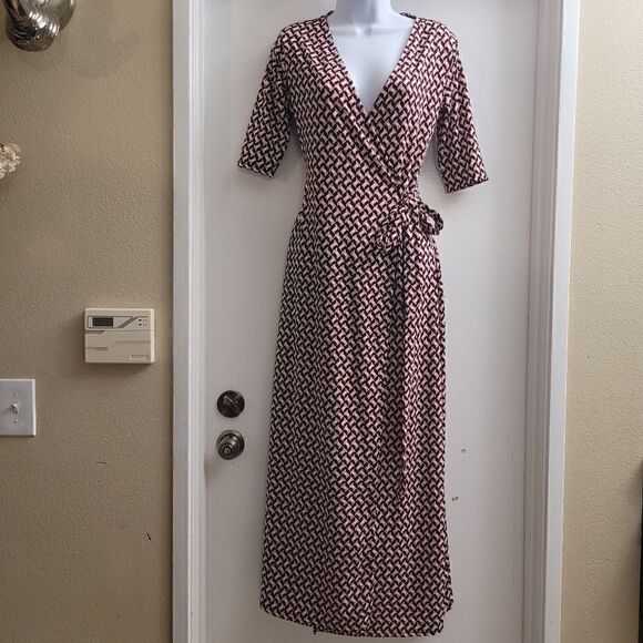 J.Y geometric long maxi wrap dress - Picture 2 of 8